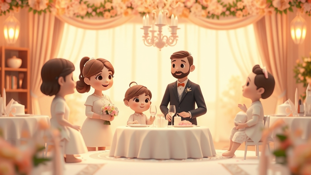 Ilustrație editorială 3D despre ce să verifici în contractul cu restaurantul pentru nuntă